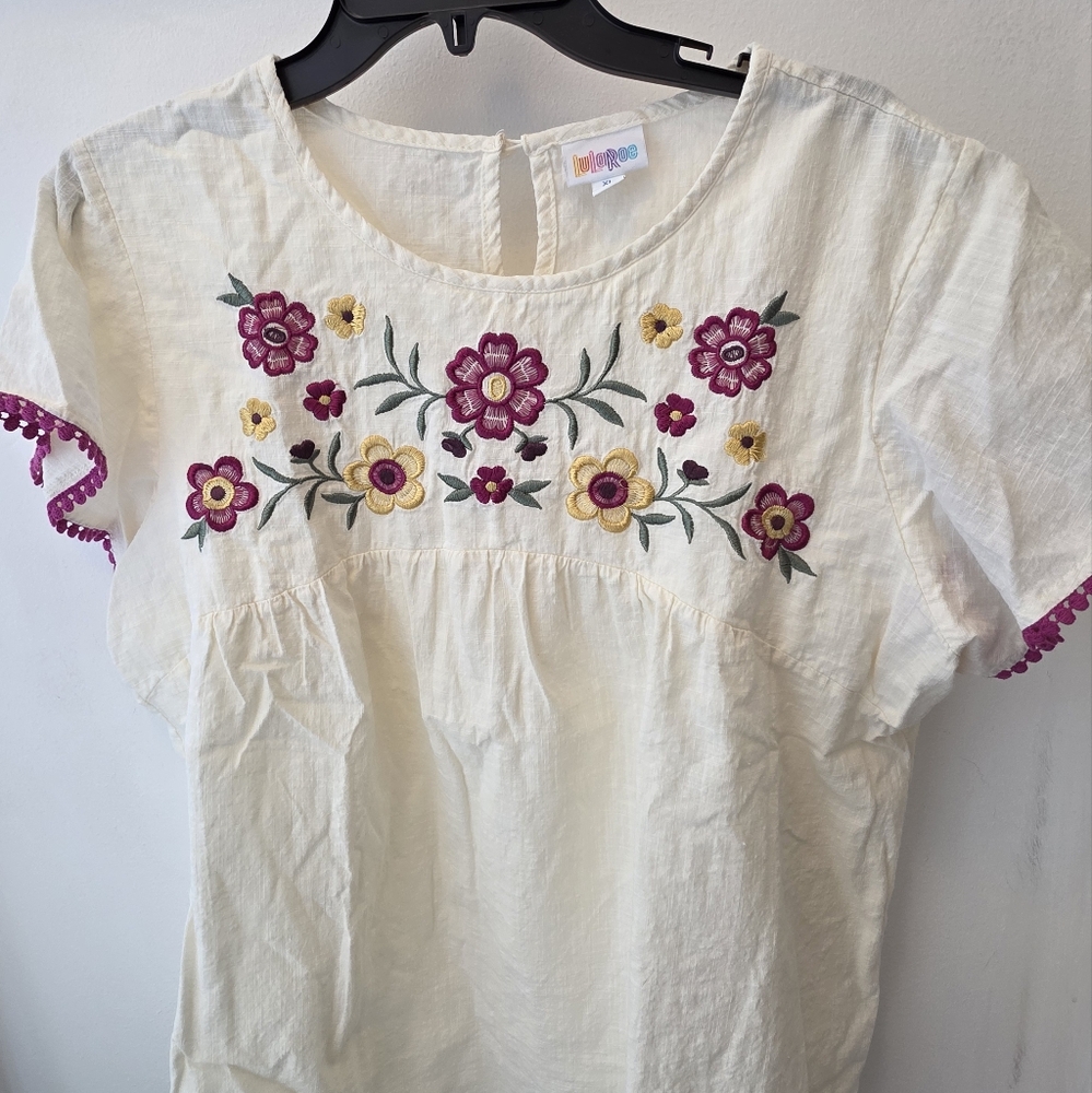 Lularoe Paisley Embroidered Top